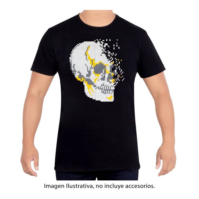 Playera George Talla G Manga Corta con Calavera en Pecho Negro