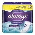 thumbnail image 1 of Protectores diarios Always Diarios sin perfume respirable 40 pzas, 1 of 4