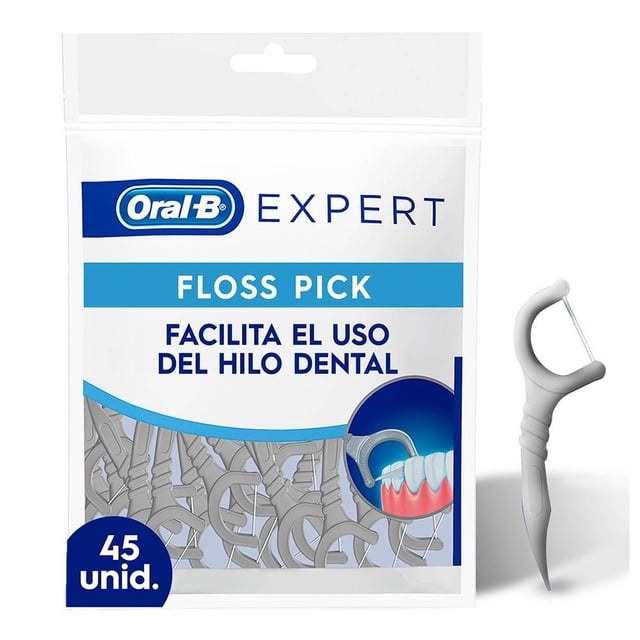 Hilo dental Oral-B expert floss palillos interdentales menta 45 pzas