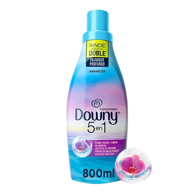 Suavizante acondicionador de telas Downy 5 en 1 concentrado enjuague profundo amanecer 800 ml