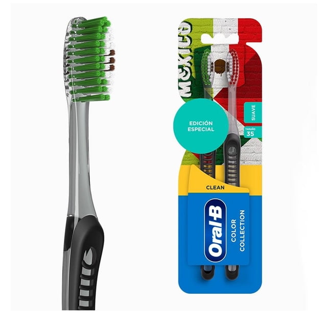 Cepillo dental Oral-B clean color collection suave tamaño 35 México 2 pzas