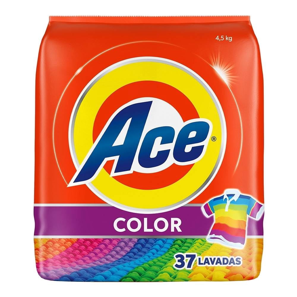 Detergente en polvo Ace Color para lavar blancos y colores 4.5 kg ...