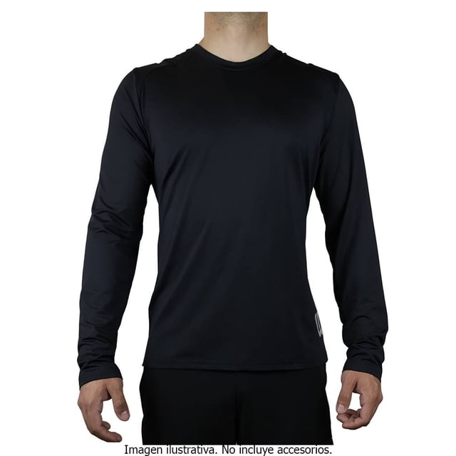 Playera Wilson Talla G Deportiva Manga Larga Lisa Negra