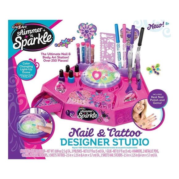 Juego Rol Shimmer & Sparkle Diseño Uñas y Tatuajes Multicolor