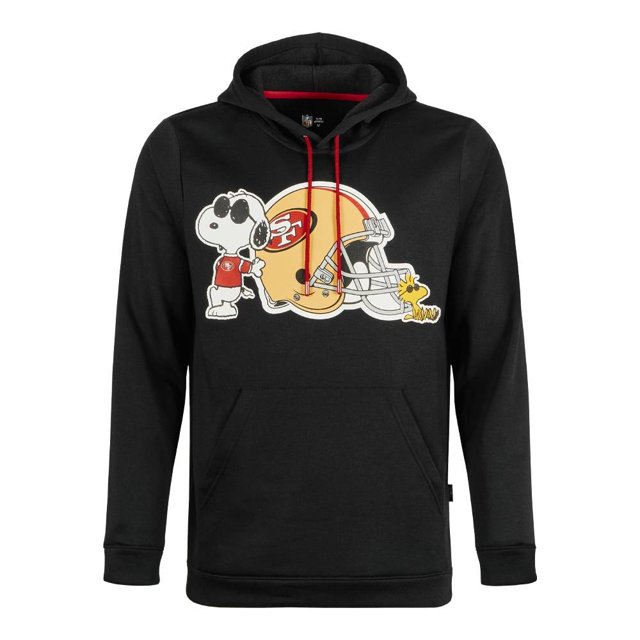 Sudadera NFL PEANUTS Talla M Estampado Snoopy & Woodstock San Francisco 49ers Negro