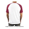thumbnail image 2 of Playera George Talla EG Manga Corta Lisa Tipo Ranglan Blanco con Vino, 2 of 3