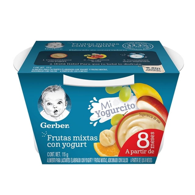 Alimento para lactantes Gerber mi yogurcito frutas mixtas con yogurt 115 g