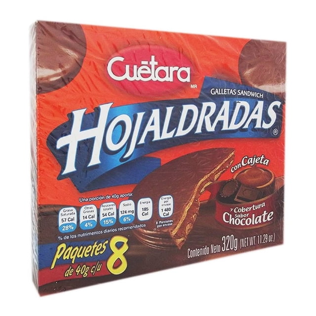 Galletas Cuétara Hojaldradas con cajeta y cobertura sabor chocolate 8 paquetes