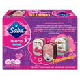 thumbnail image 3 of Toallas femeninas Saba Teens flujo súper abundante nocturnas ultradelgadas con alas 20 pzas más cesto, 3 of 4