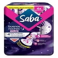 thumbnail image 1 of Toallas femeninas Saba Buenas Noches extra flujo súper abundante con alas 4 pzas, 1 of 2