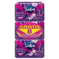 thumbnail image 1 of Toallas femeninas Saba nocturna extra larga con alas 3 bolsas de 8 pzas c/u, 1 of 2