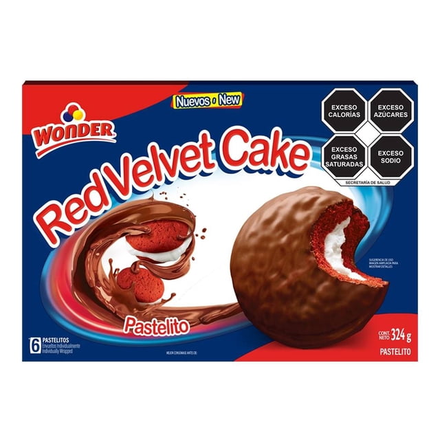 Pastelitos Wonder red velvet cake 324 g | Walmart en línea