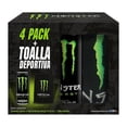 thumbnail image 1 of Bebida energética Monster Energy 4 pack de 473 ml c/u + 1 toalla deportiva, 1 of 4