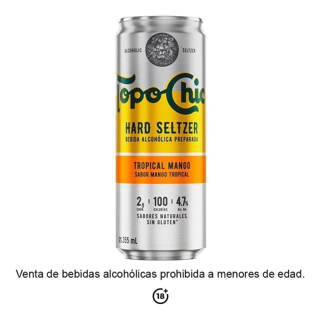 Bebida alcohólica preparada Topo Chico Hard Seltzer mango de 355 ml