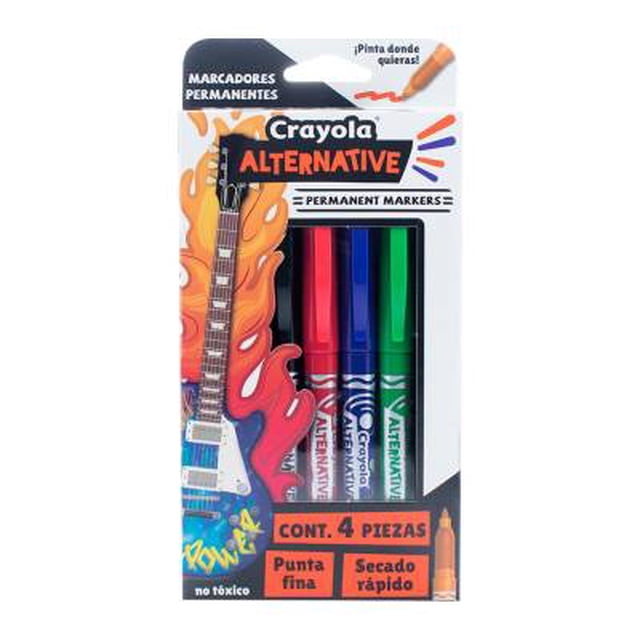 Marcadores Crayola Alternative Permanentes Multicolor 4 pzas