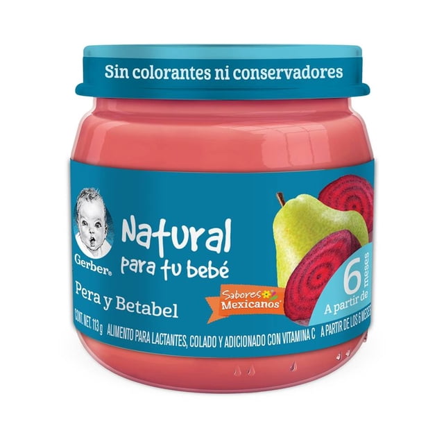 Alimento para lactantes Gerber sabores mexicanos pera y betabel 113 g