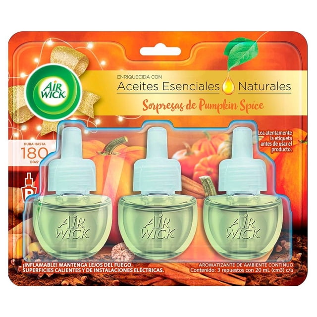 Repuestos de aromatizante de ambiente continuo Air Wick sorpresas de pumpkin spice 3 pzas de 20 ml c/u