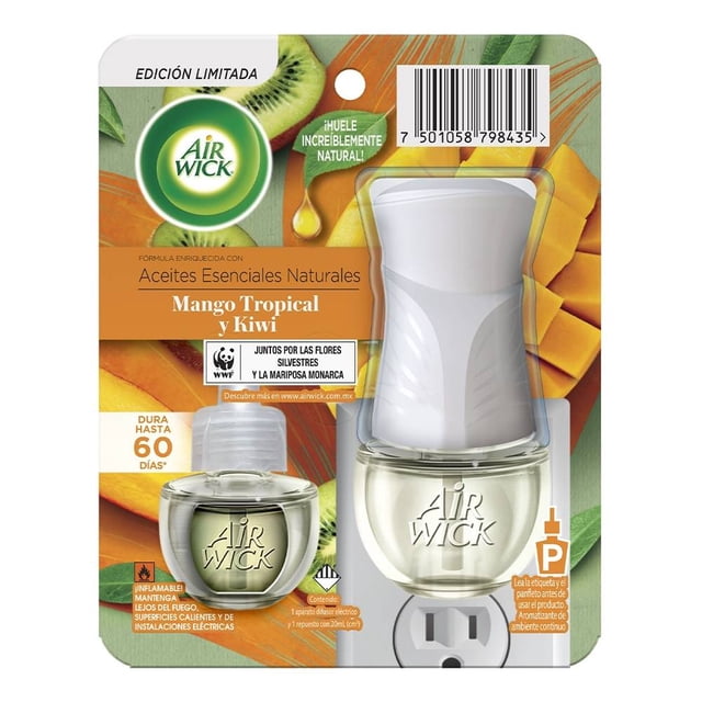 Aromatizante ambiental contínuo Air Wick mango tropical y kiwi 1 aparato y 1 repuesto de 20 ml