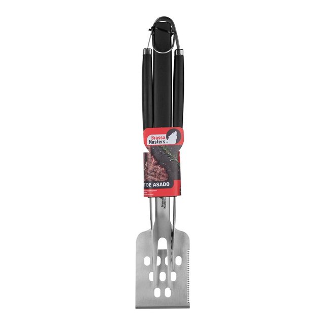 Juego de Asado Brassa Masters Mango Ergonómico de Polipropileno TPR Negro