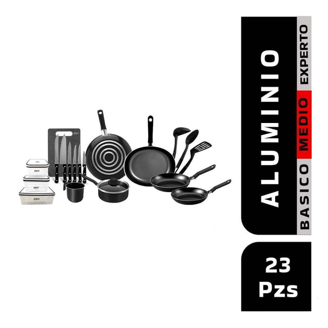 Batería de Cocina Ekco Aluminio Negro 23 Piezas