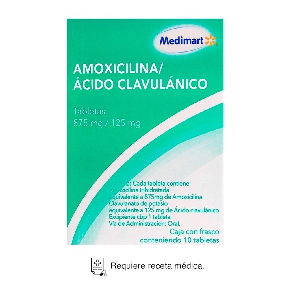 Amoxicilina/Ácido Clavulánico Medimart 875 mg/125 mg 10 tabletas ...