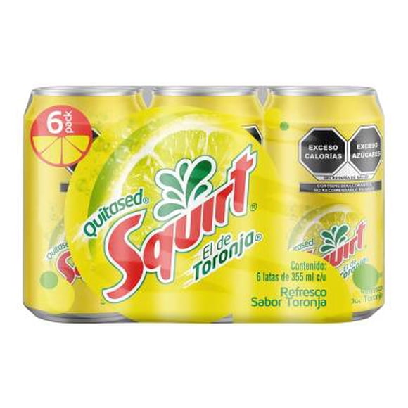 Refresco Squirt sabor toronja 6 latas de 355 ml c/u