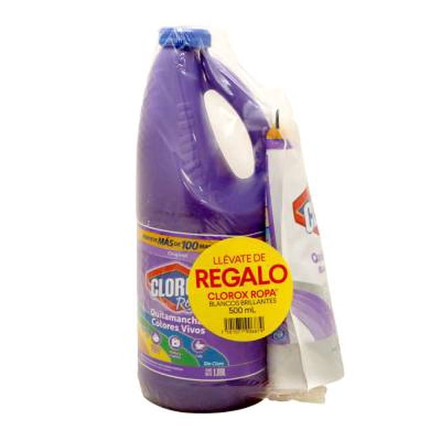 Removedor de manchas Clorox Ropa original 1.89 l más pouch blancos ...