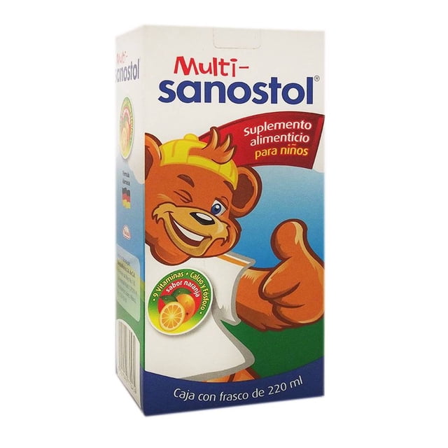 Suplemento alimenticio Multi Sanostol para niños sabor naranja 220 ml