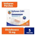 thumbnail image 1 of Analgesico antiinflamatorio Voltaren 24 H 7 x 10 cm 5 parches 15 mg, 1 of 4