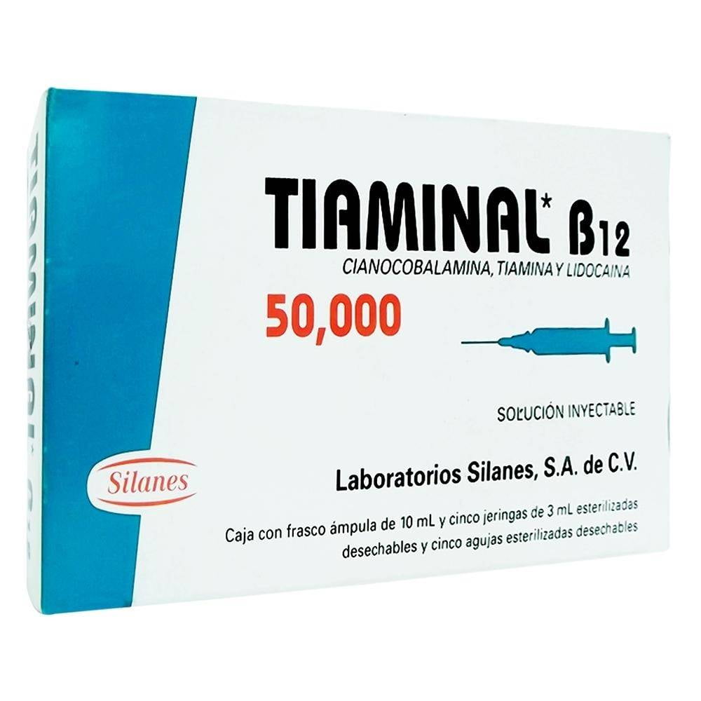 Tiaminal B12 solución inyectable 1 pza de 10 ml c/u + 5 jeringas de 3 ml ||  Bodega Aurrera Despensa a tu Casa