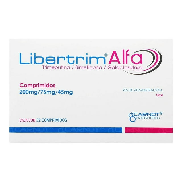 Libertrim Alfa Trimebutina 200 mg, Galactosidasa 45 mg, Simeticona 75 mg 32 comprimidos