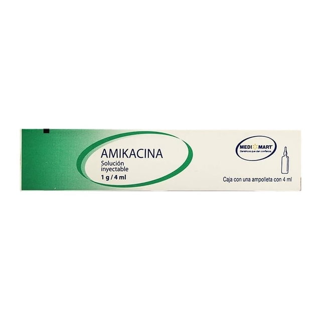 Amikacina Medi Mart 1 g / 4 ml solución inyectable 1 ampolleta con 4 ml