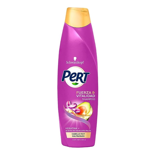 Shampoo Pert fuerza y vitalidad keratina + aceite de aguacate 400 ml
