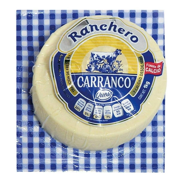 Queso ranchero Carranco 1 kg | Walmart en línea