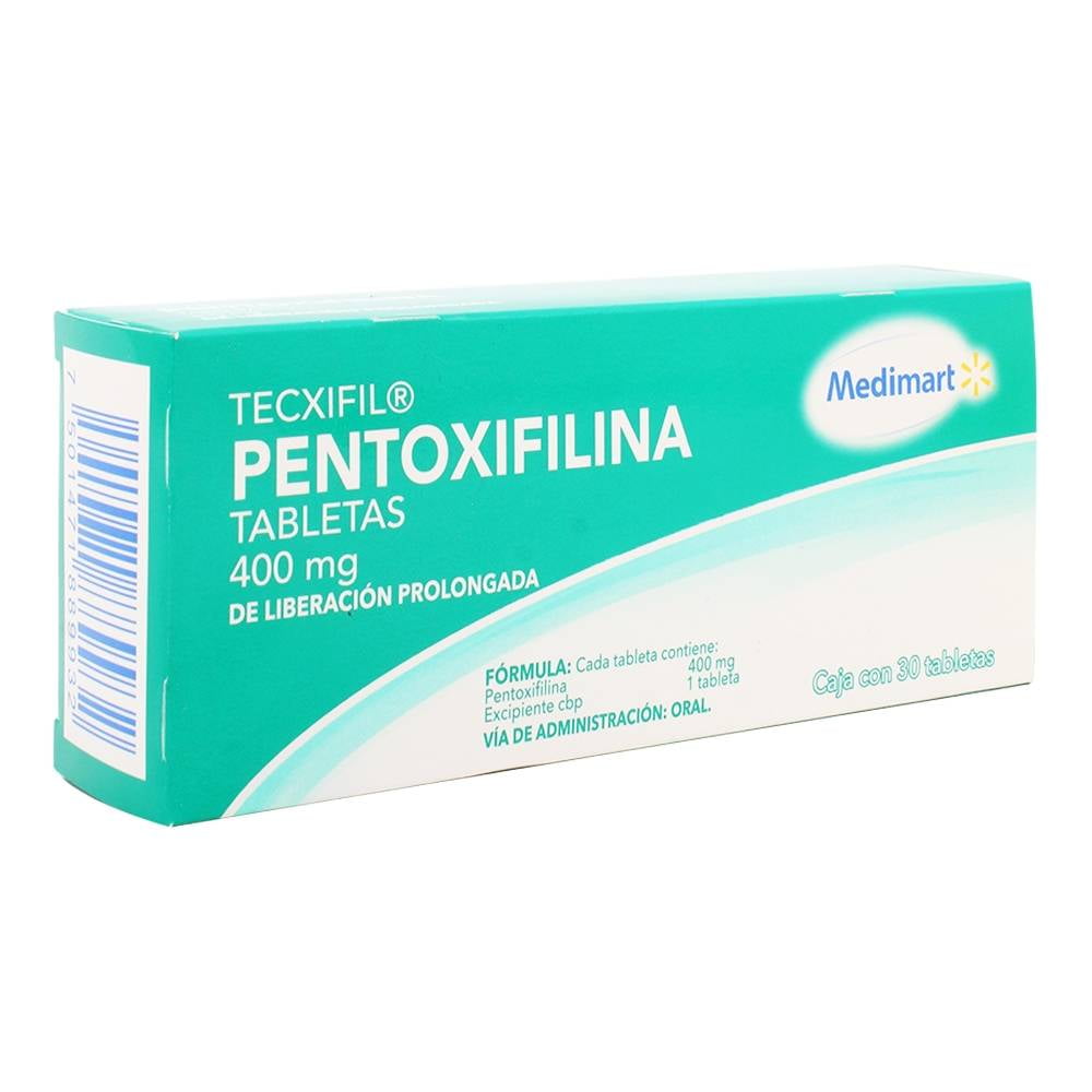 Pentoxifilina Medi Mart 400 mg 30 tabletas de liberación prolongada ...