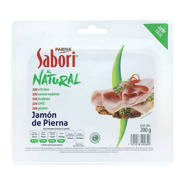Jamón de pierna Parma Sabori al natural 200 g | Walmart en línea