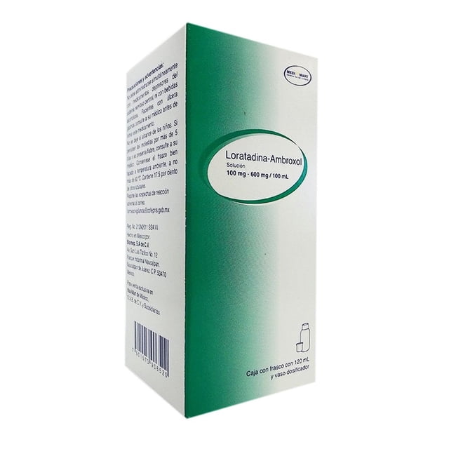 Loratadina - Ambroxol Medi Mart 100 mg - 600 mg / 100 ml solución 120 ml
