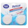 thumbnail image 1 of Pastillas limpiadoras de inodoros Great Value con bicarbonato aroma cloro 2 pzas de 45 g c/u, 1 of 1