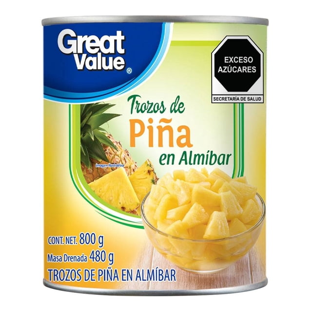 Piña en almíbar Great Value en trozos 800 g | Walmart en línea