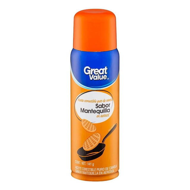 Aceite comestible Great Value puro de canola sabor mantequilla en aerosol 141 g