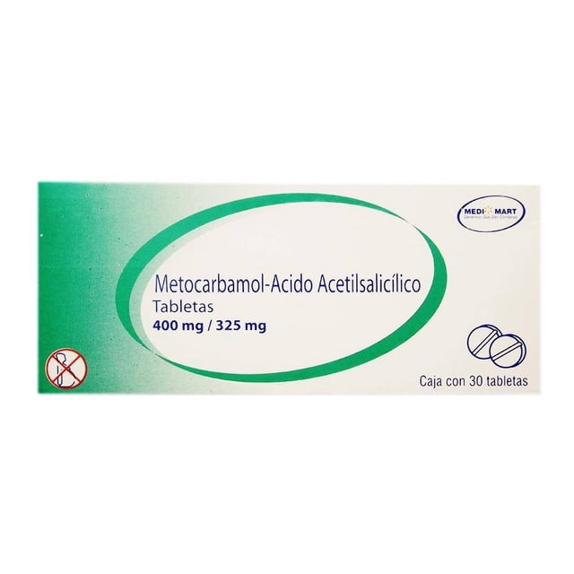 Metocarbamol Ácido Acetilsalicílico Medi Mart 400 mg / 325 mg 30 tabletas