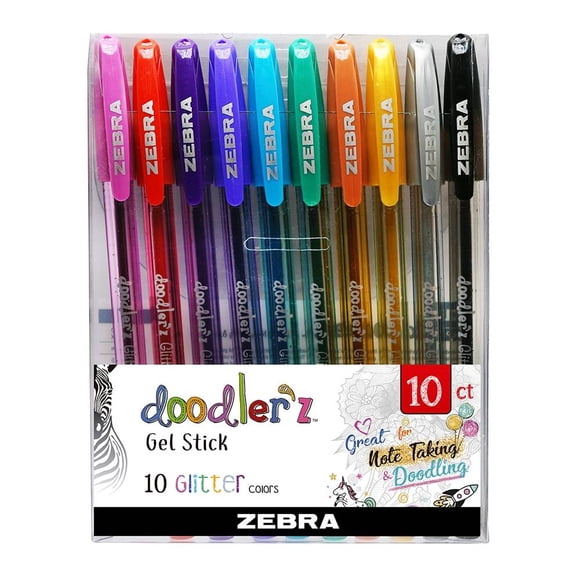 Bolígrafos Zebra Doodler'z de Gel 10 pzas