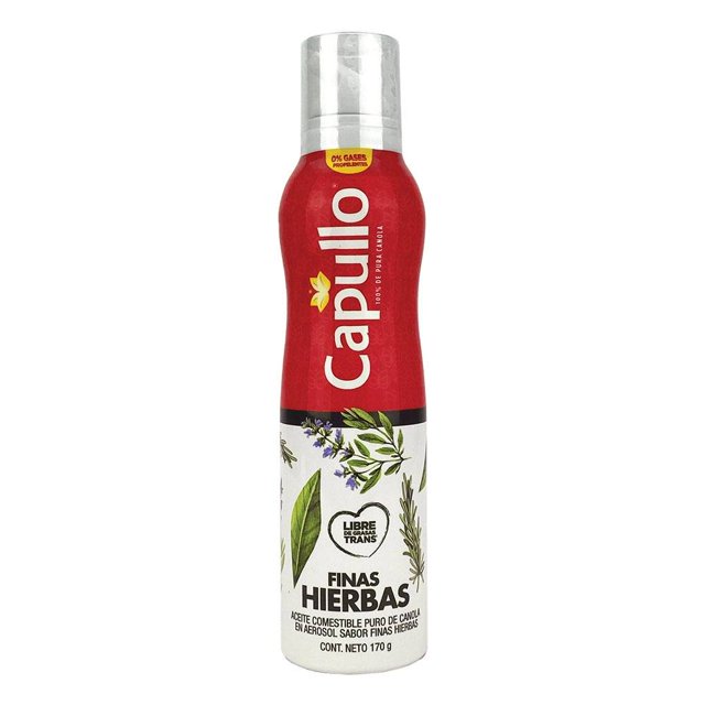 Aceite comestible Capullo puro de canola en aerosol sabor finas hierbas 170 g