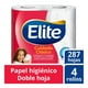 thumbnail image 1 of Papel higiénico Elite Cuidado Clásico 4 rollos de 287 hojas dobles c/u, 1 of 4