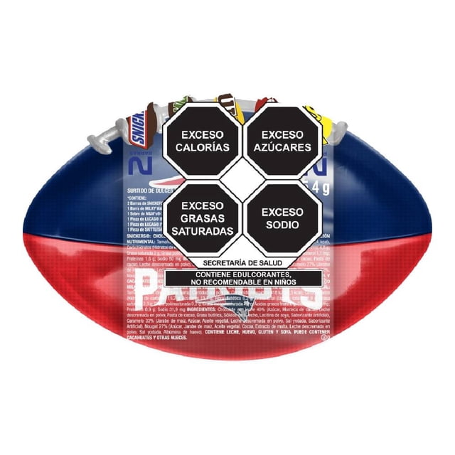Lata balón NFL Snickers con chocolates y dulces confitados 175.4 g