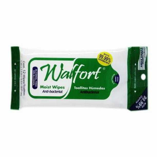 Toallitas húmedas Walfort antibacteriales 12 pzas
