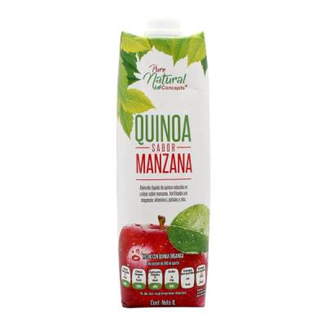 Alimento líquido de quinoa Pure Natural Concepts reducido en azúcar, sabor manzana 1 l