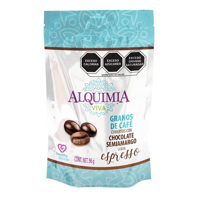Granos de café Alquimia cubiertos con chocolate semiamargo sabor espresso 96 g