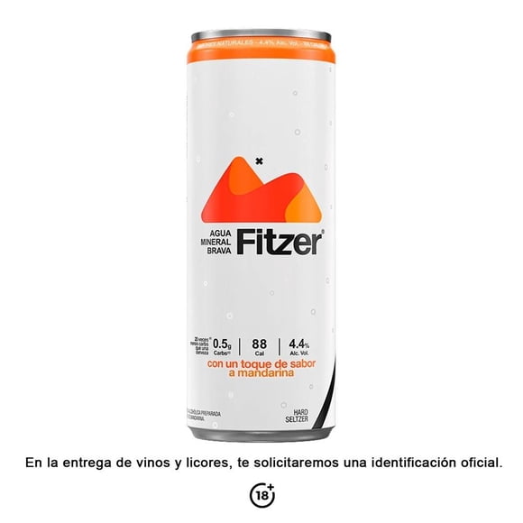 Bebida alcohólica preparada Fitzer hard seltzer sabor mandarina 355 ml