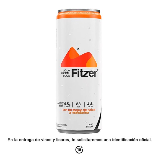 Bebida alcohólica preparada Fitzer hard seltzer sabor mandarina 355 ml